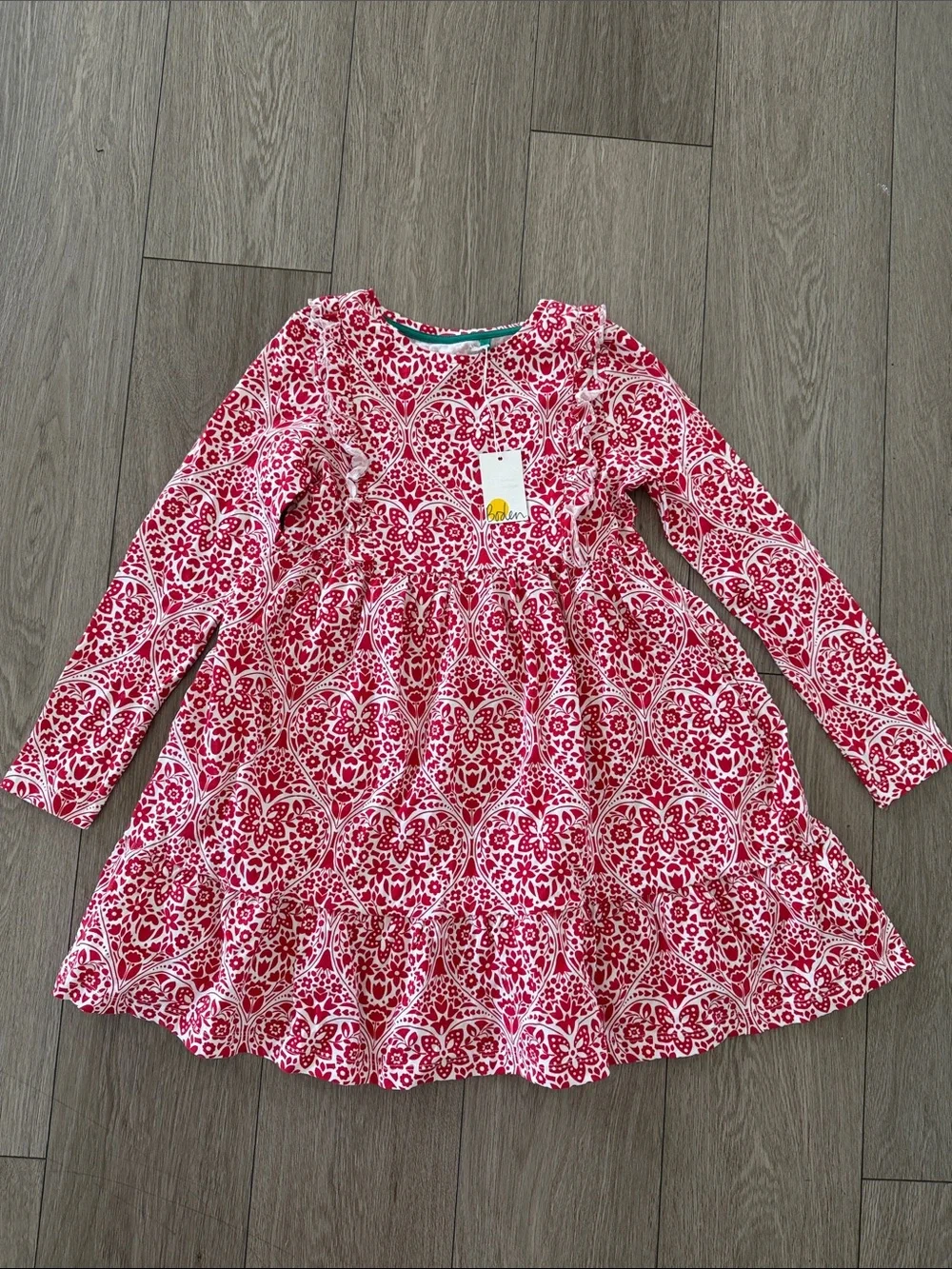 Mini Boden girls long sleeve dress NWT size 9-10 years